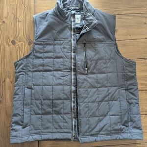 Orvis Vest Mens XL Gray Nylon Quilted Puffer Full Zip Outdoor Classic